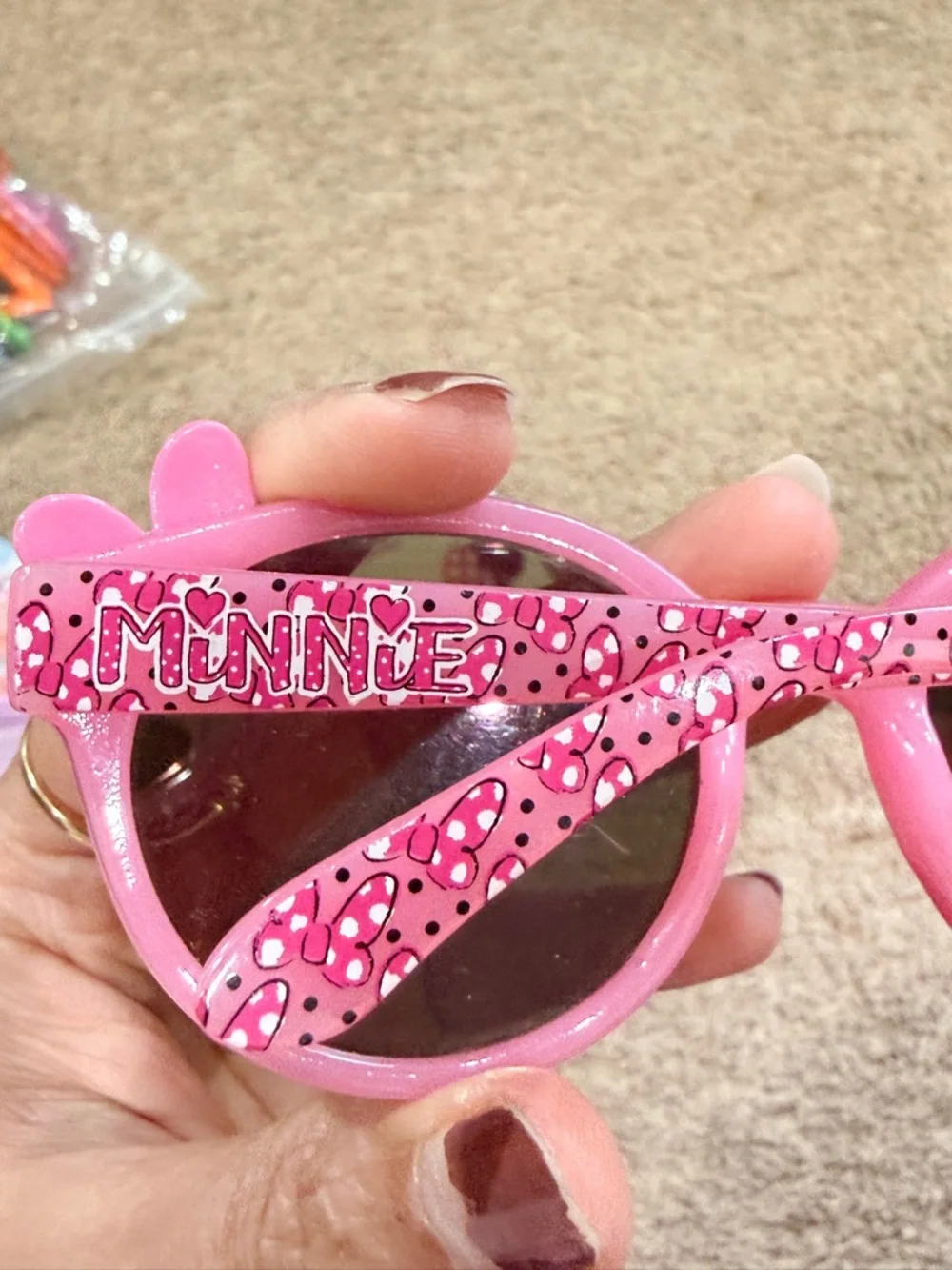 Disney Baby Sharing and Caring Book + Minnie Sunglasses Bundle
